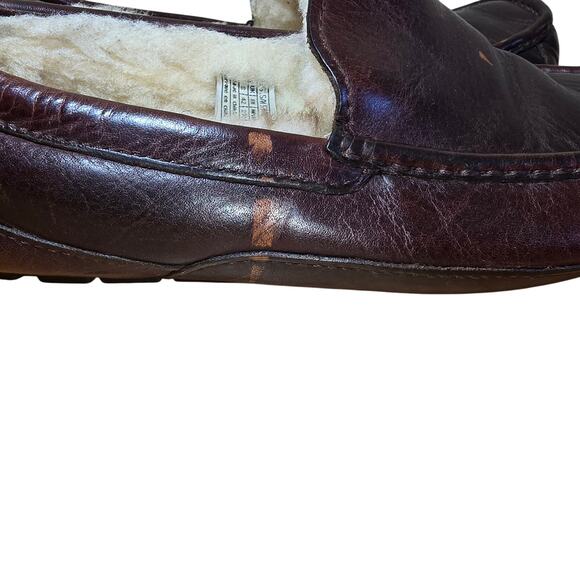 Ugg Men\'s Slippers Size 9 Dark Brown Leather F19018E Ascot
Shearling Lined main image 8
